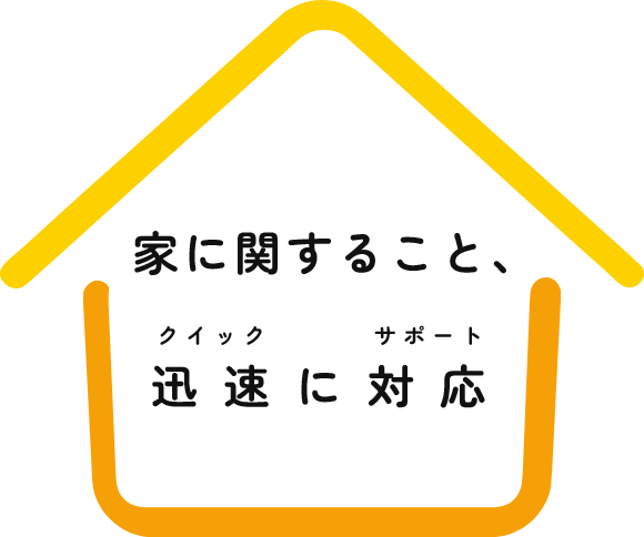 家に関すること、迅速にサポート